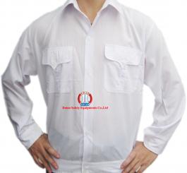 Áo bảo hộ vải lon Nhật màu trắng Hòa Bình