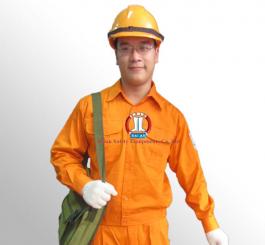 Áo BH kaki Nhật cotton dày màu cam (có tem ĐL)